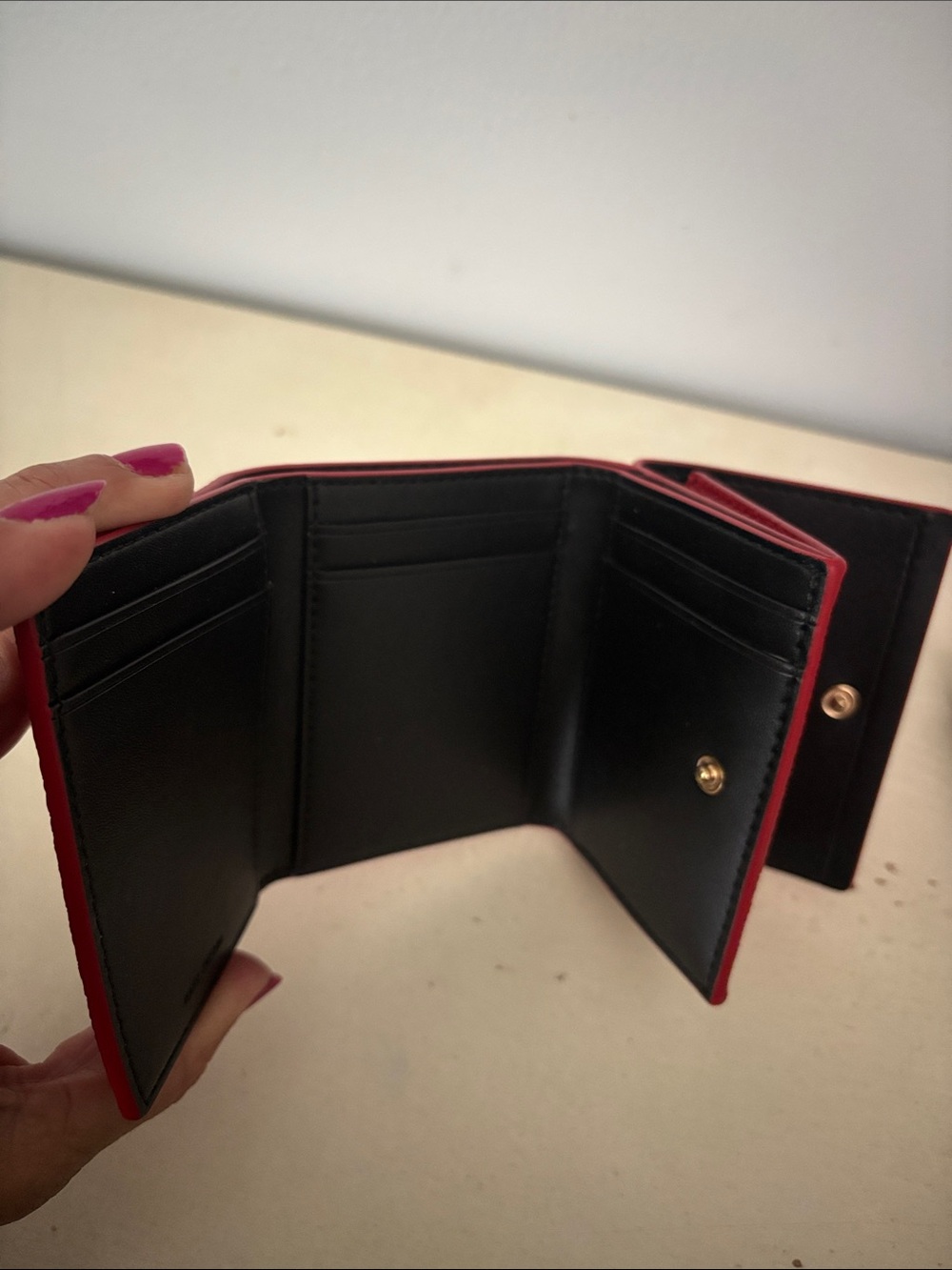 Marc Jacobs Red Pebbled Leather Card Holder Wallet - Picture 6 of 7